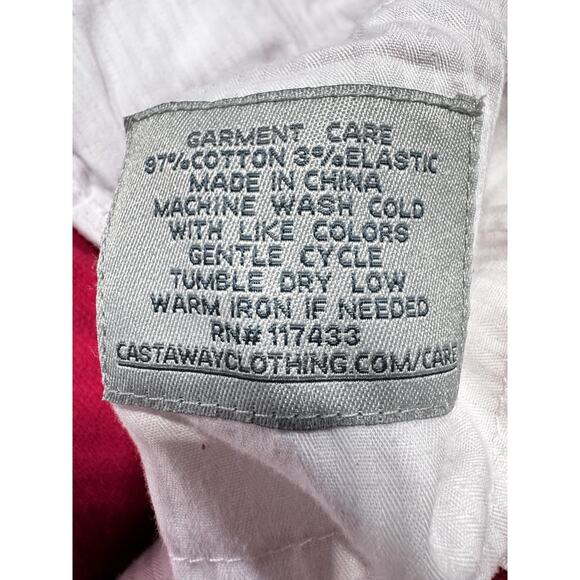 Castaway Nantucket Island Corduroy Pants 40x30 Red Embroidered Holiday Preppy Am - Picture 6 of 9